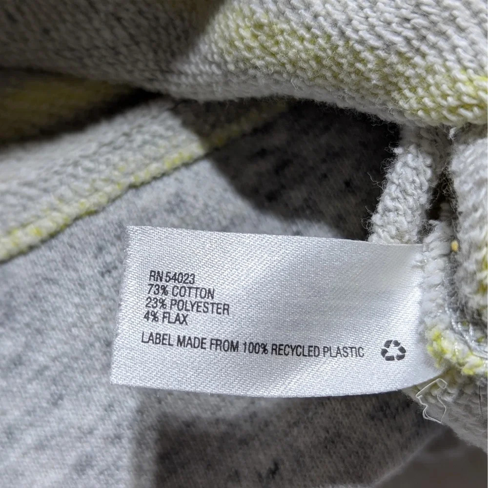 Gap Kids Gray & Neon Yellow Stripe Pullover Sweatshirt Size S‎ (6–7)